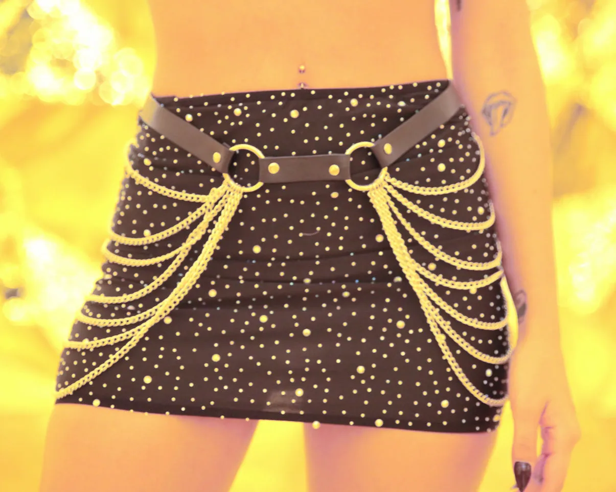 All Chained Up Faux Leather Belt