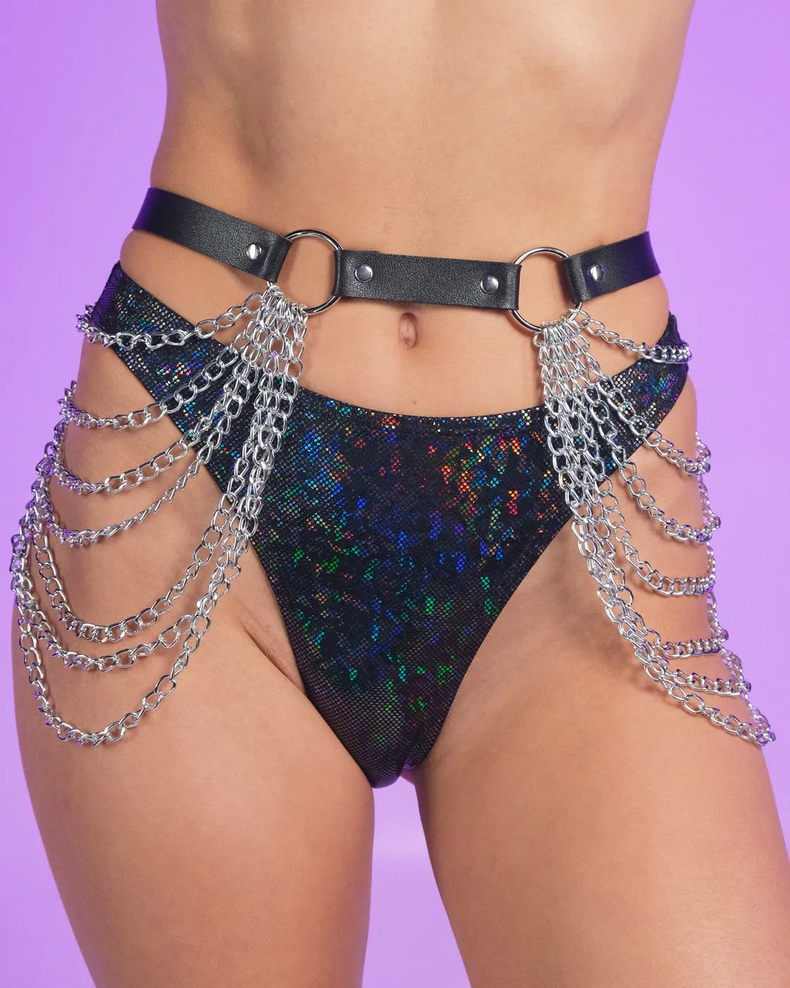 All Chained Up Faux Leather Belt