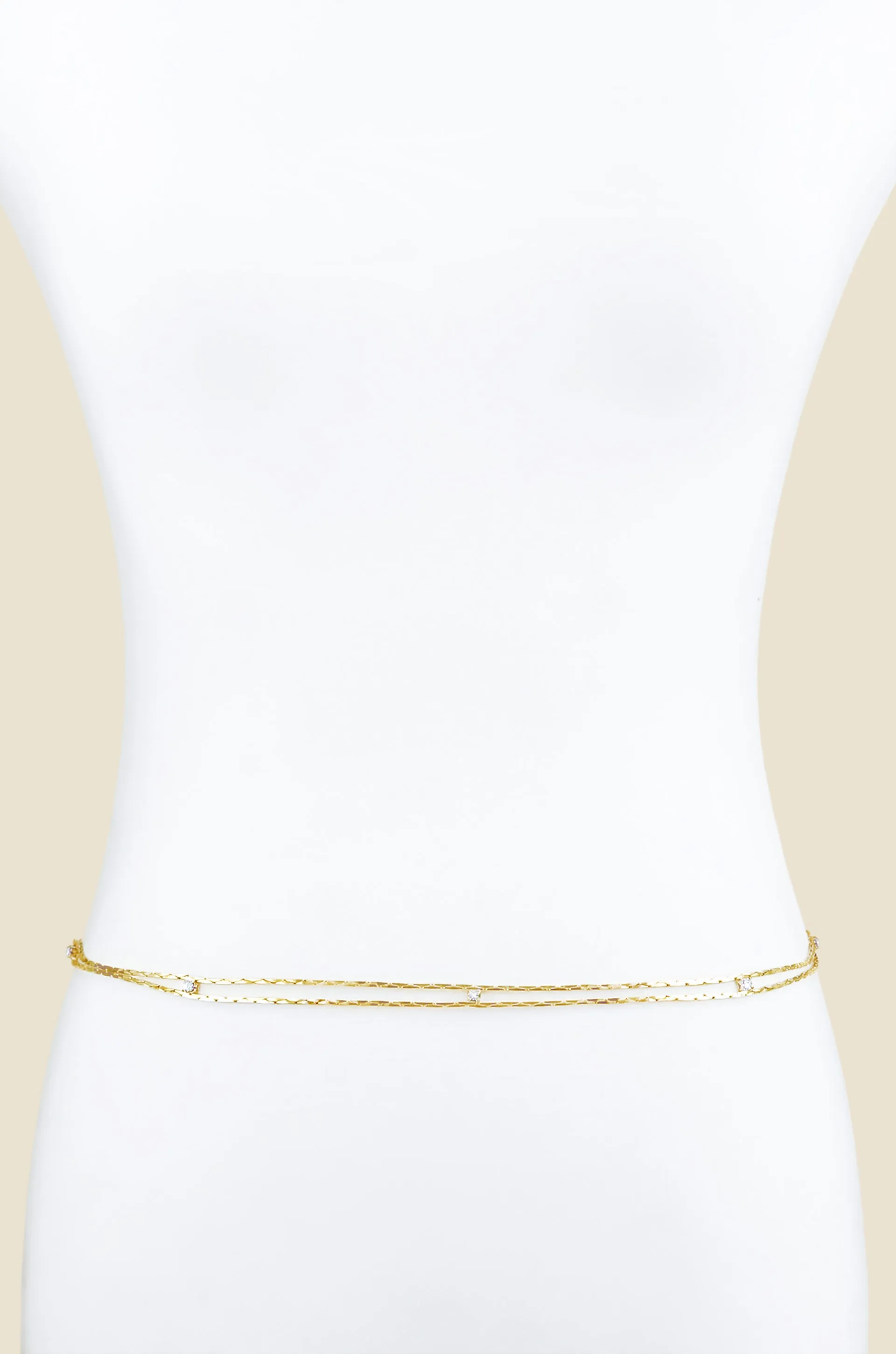 Always Relevant Gold Belt with Crystals