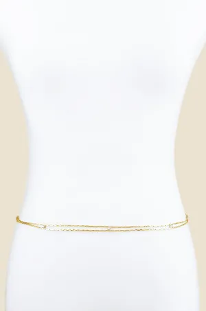 Always Relevant Gold Belt with Crystals