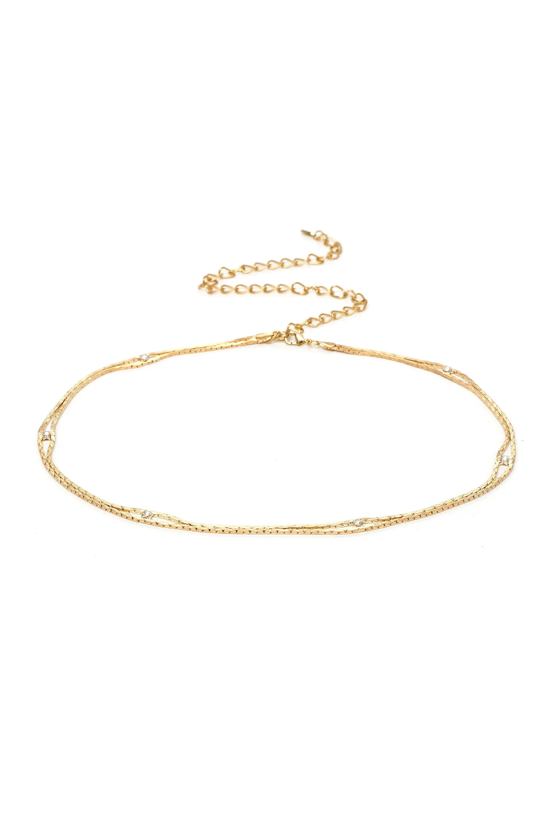 Always Relevant Gold Belt with Crystals