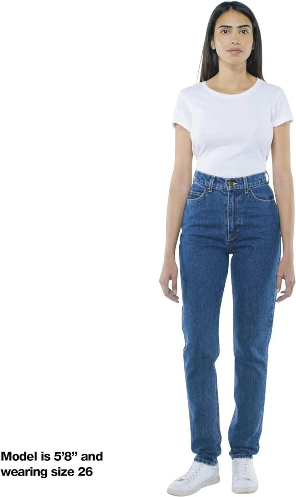 American Apparel Womens High-Waist Jeans Medium Wash Blue 32x32