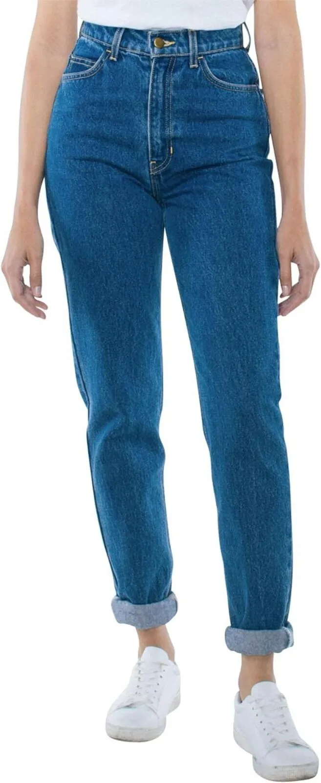 American Apparel Womens High-Waist Jeans Medium Wash Blue 32x32