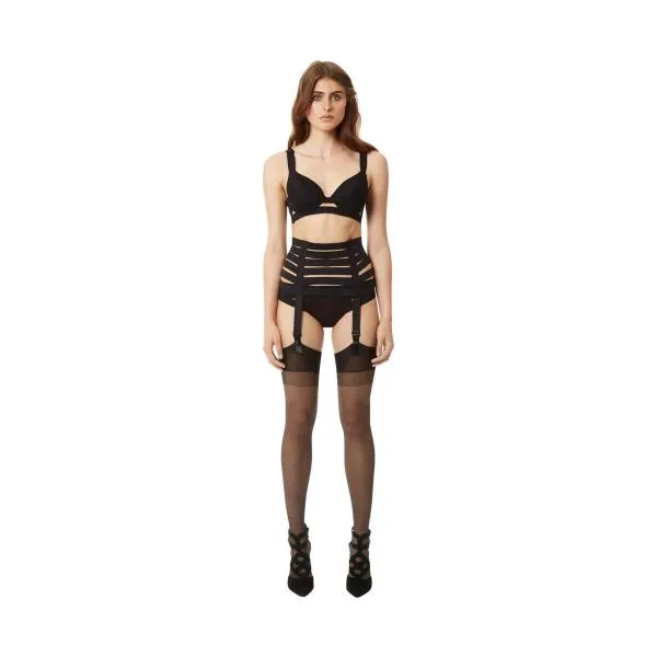 Angelina Suspender Belt - Black - Size