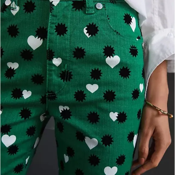 Anthropologie Maeve The Cigarette Hearts Slim Jeans