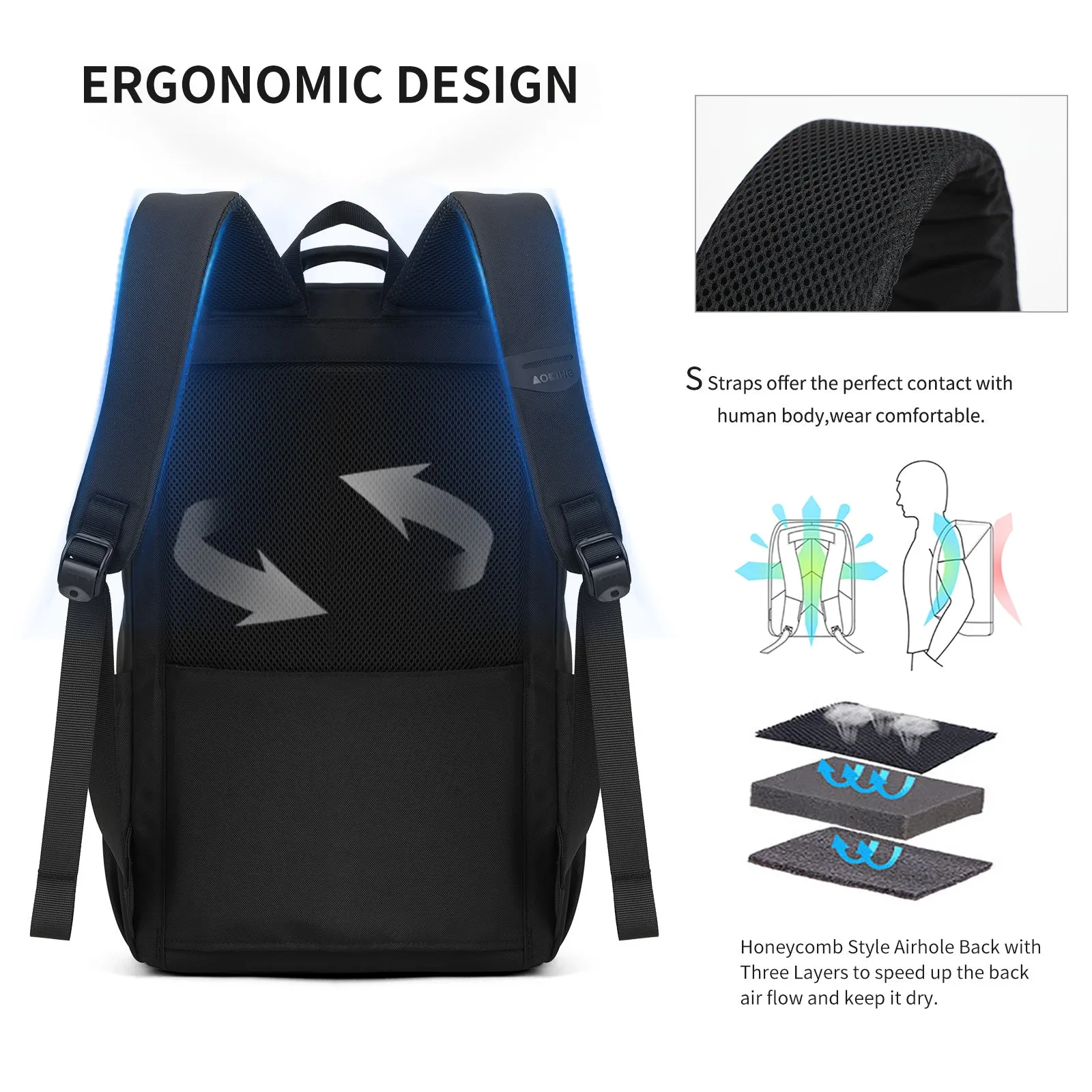 Aoking Backpack Business Laptop Men Backpack SN2640