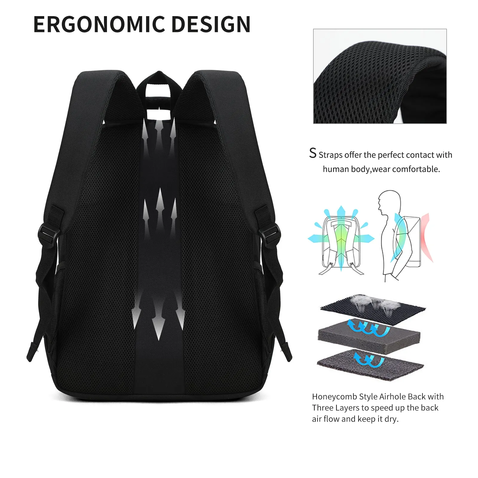 Aoking Fashion Laptop Business Backpack SN86096