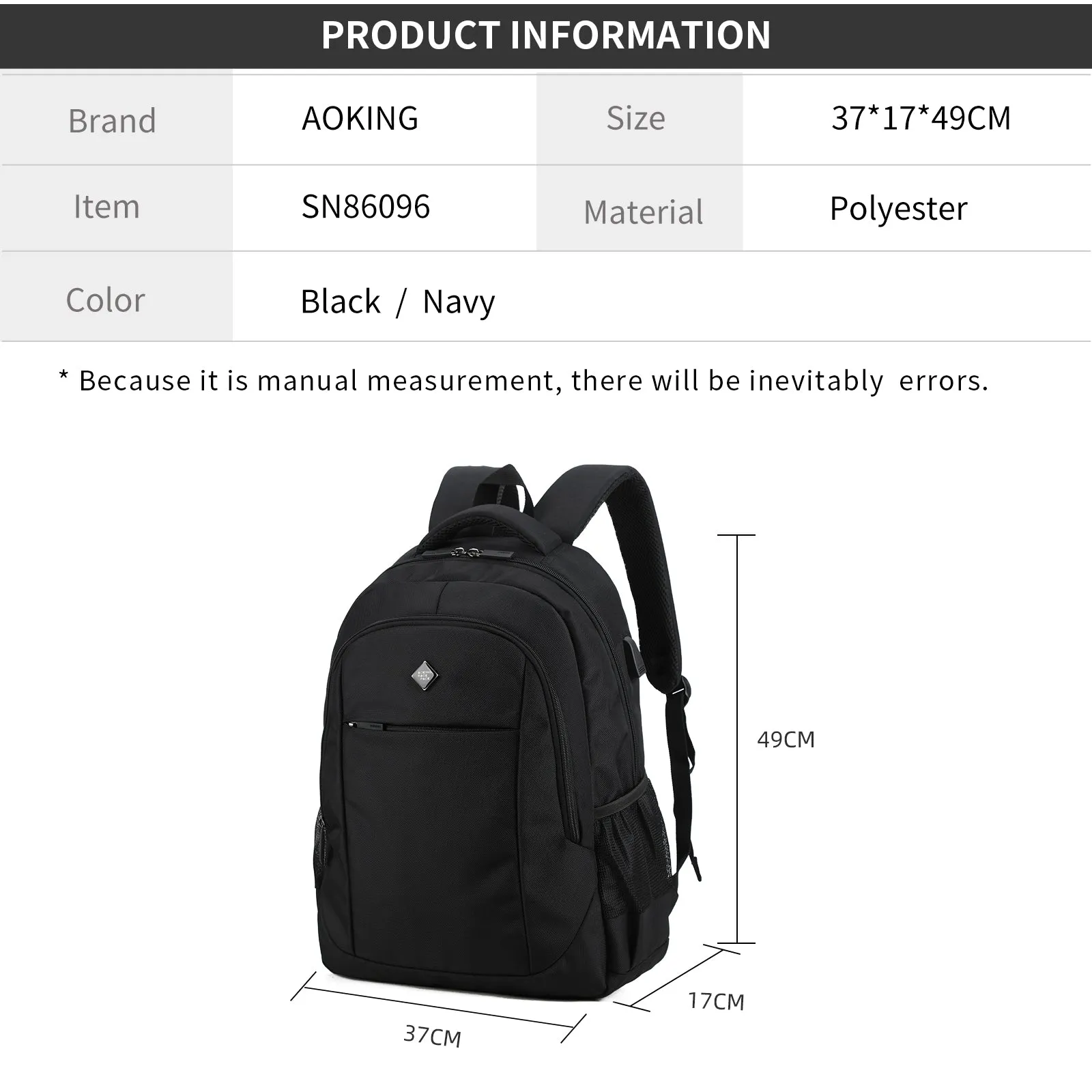 Aoking Fashion Laptop Business Backpack SN86096