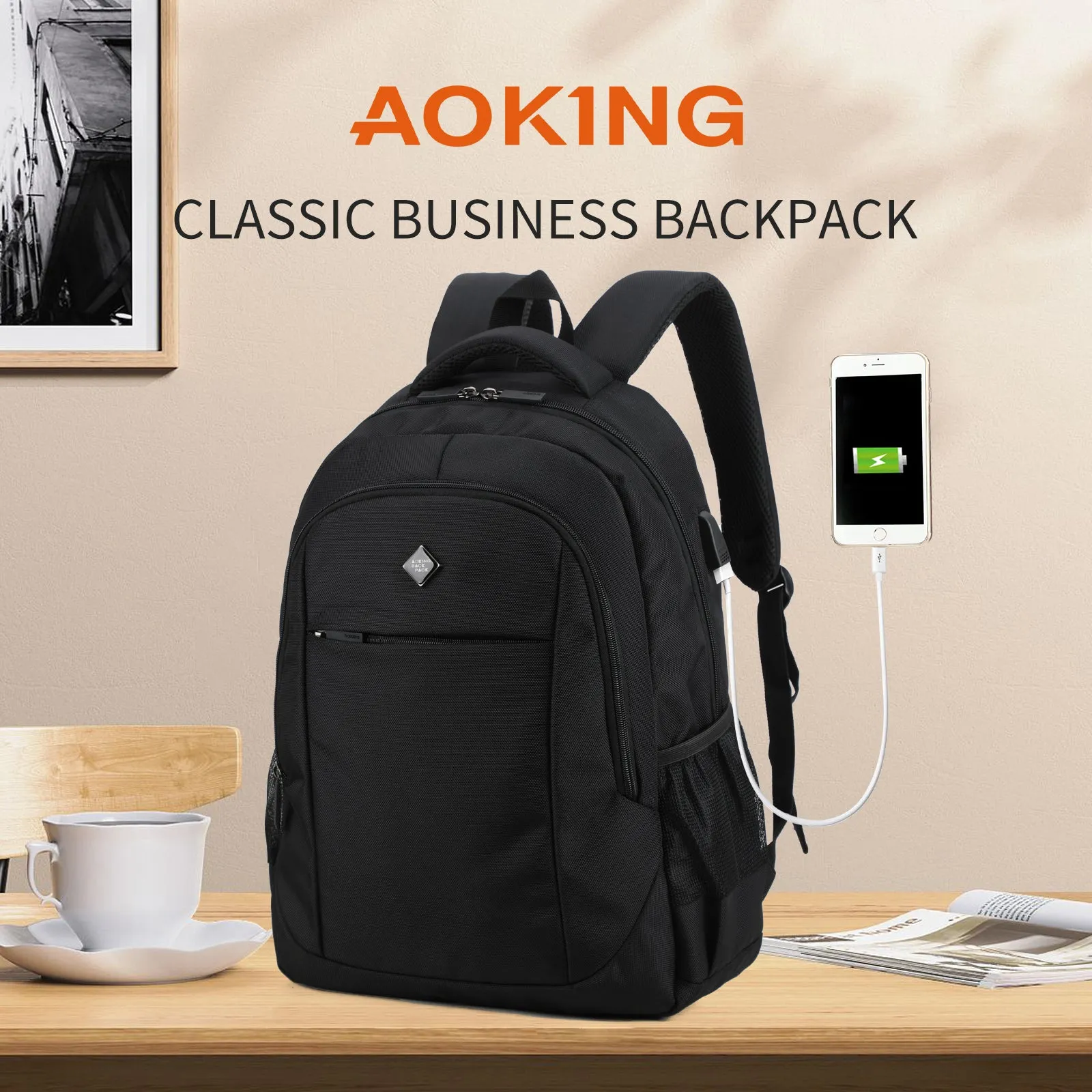 Aoking Fashion Laptop Business Backpack SN86096