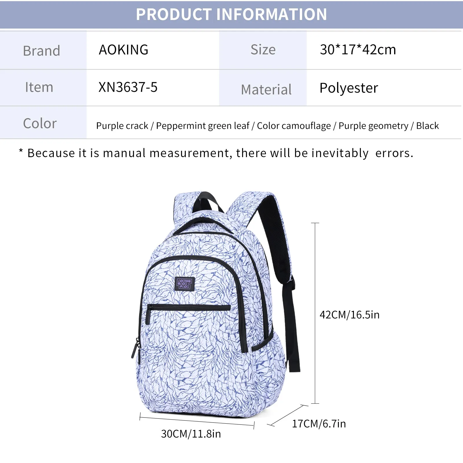 Aoking Large Capacity Casual Backpack XN3637-5