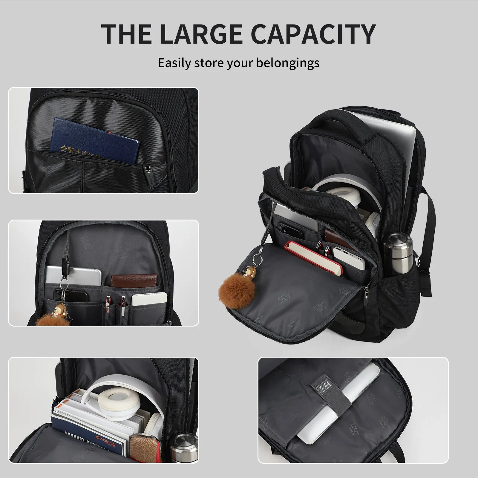Aoking Large Capacity Laptop Business Backpack SN67732-A
