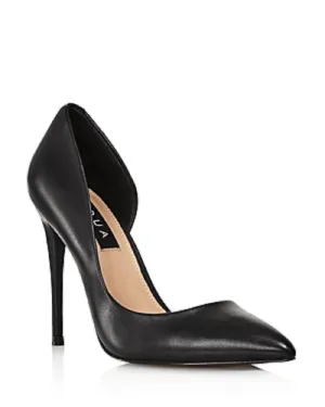 Aqua Womens Dion Leather Padded Insoles Stiletto D Orsay Heels Black 10 M