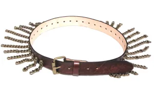 ARB-3  1 1/2" Antique Finish Bondage Belt w/ Multi-Brass Chain