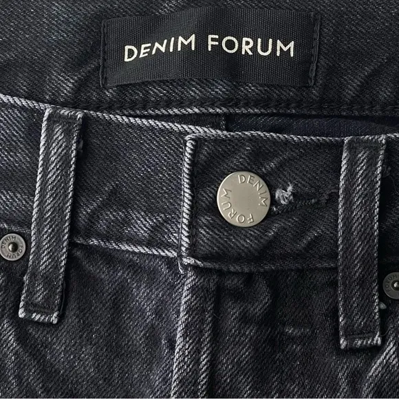 Aritzia Denim Forum Dillon High Rise Slim Jeans 30 Black Button Fly Rigid Denim