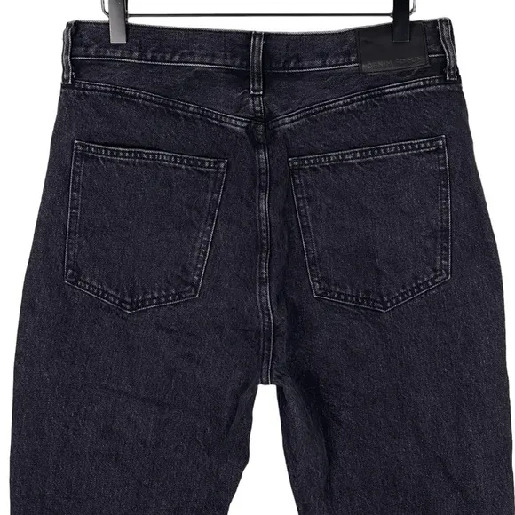 Aritzia Denim Forum Dillon High Rise Slim Jeans 30 Black Button Fly Rigid Denim