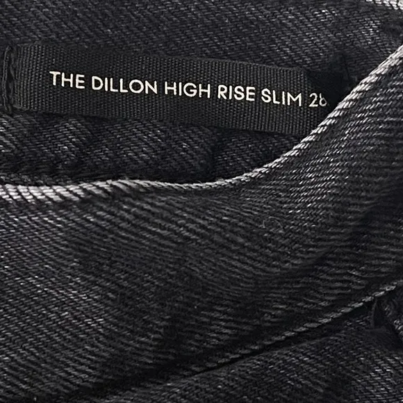 Aritzia Denim Forum Dillon High Rise Slim Jeans 30 Black Button Fly Rigid Denim