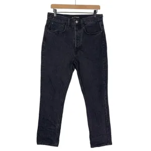 Aritzia Denim Forum Dillon High Rise Slim Jeans 30 Black Button Fly Rigid Denim