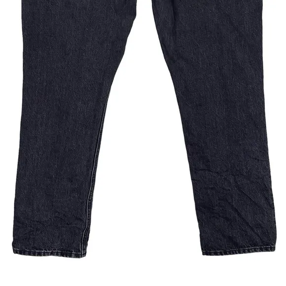 Aritzia Denim Forum Dillon High Rise Slim Jeans 30 Black Button Fly Rigid Denim