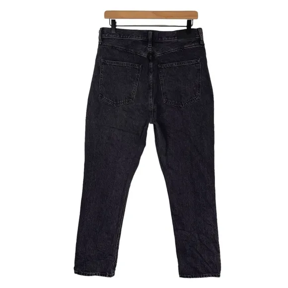Aritzia Denim Forum Dillon High Rise Slim Jeans 30 Black Button Fly Rigid Denim