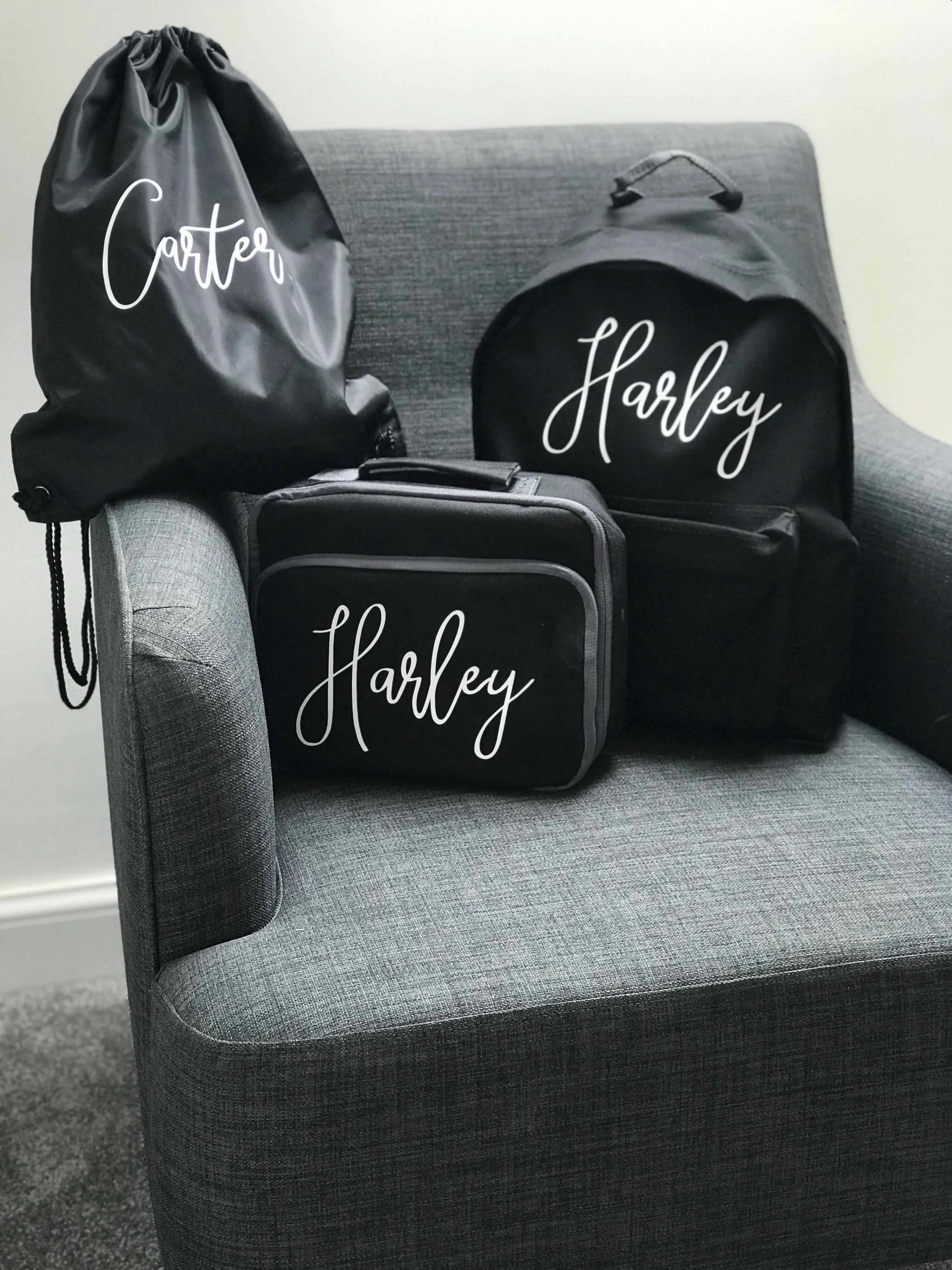 Backpacks, lunchboxes and gym bags