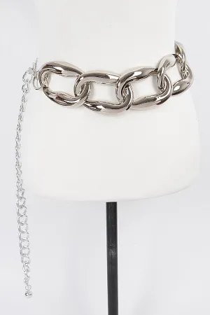 BELTS {Chains} Silver Link Chain Belt EXTENDED PLUS SIZE
