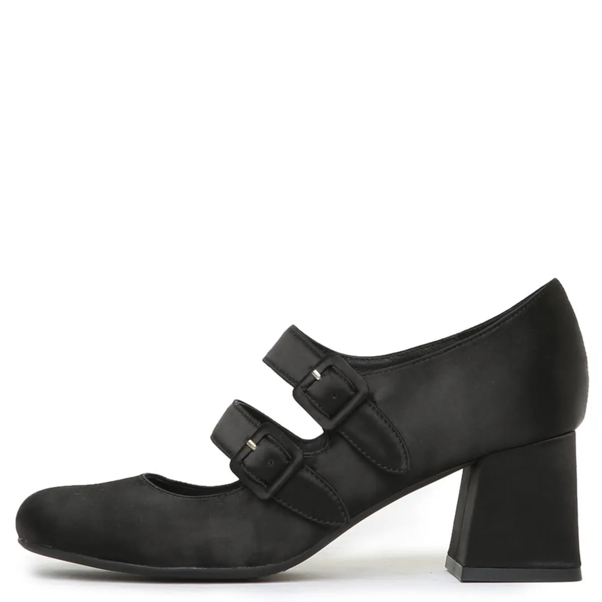 Bickle Black Satin Heels