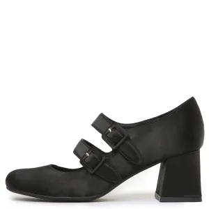 Bickle Black Satin Heels