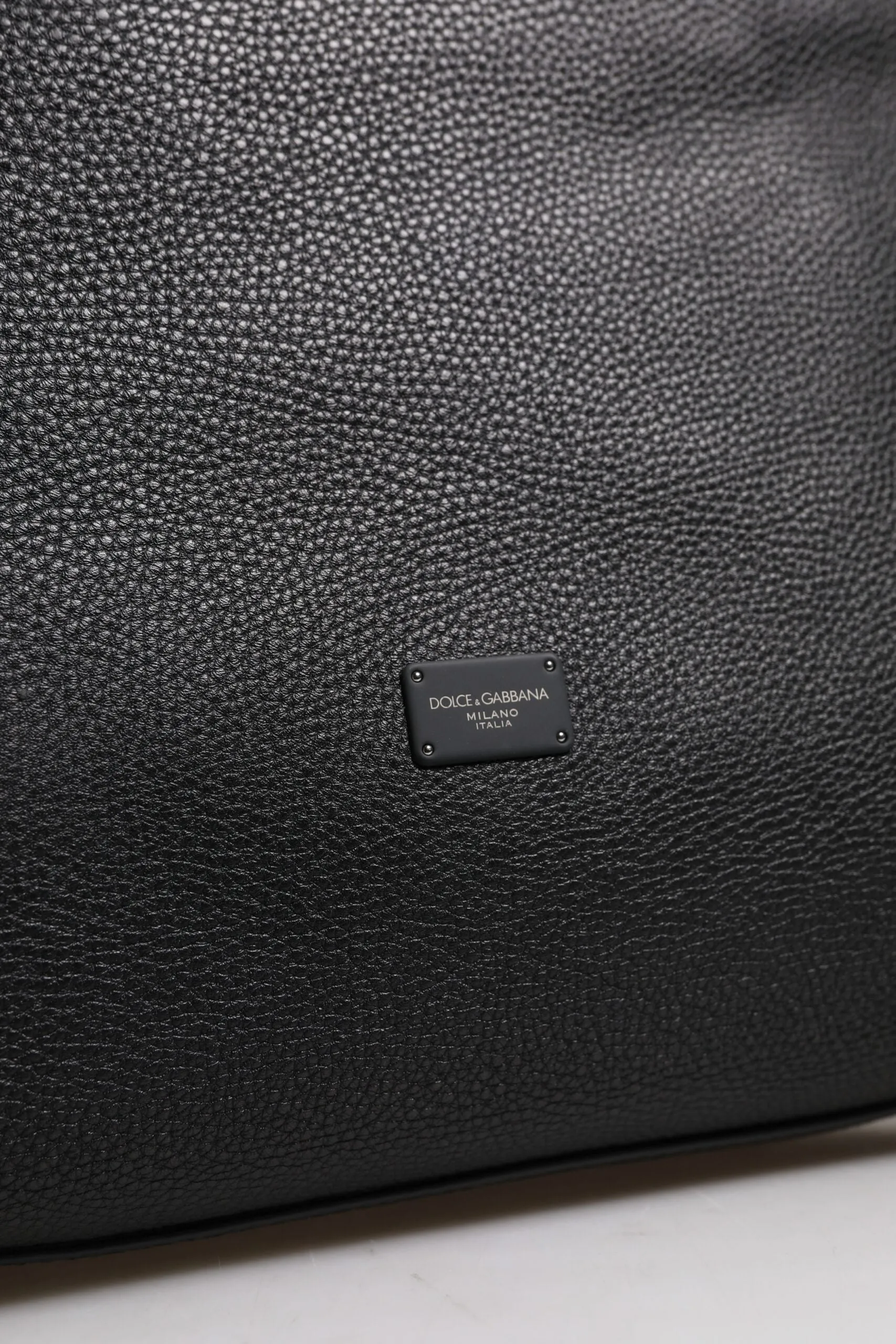 Black Calfskin Leather Hand Shoulder Duffle Bag