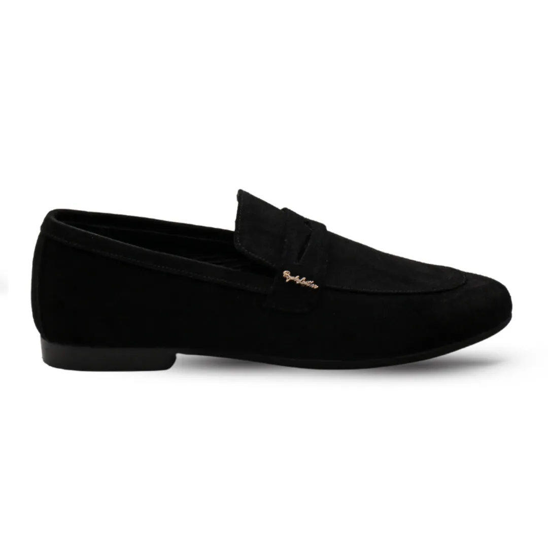 Black Suede Loafers︱Royele Leather