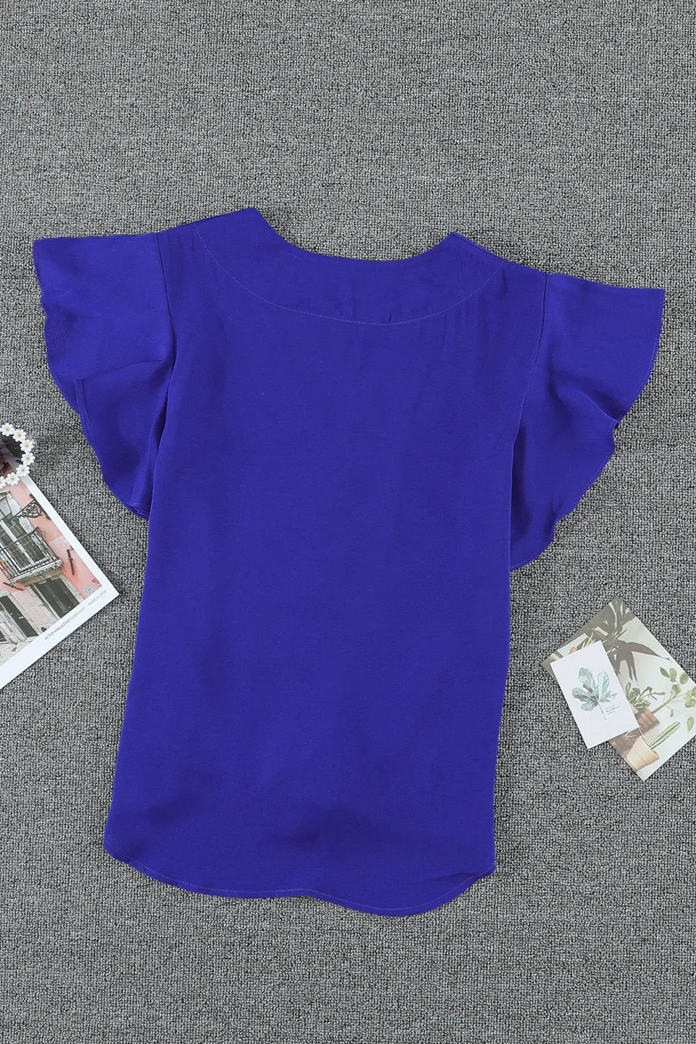 Blue Forever Tonight Button Tie Top