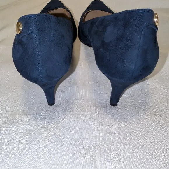 Blue Suede Kitten Heels by Neiman Marcus Size 8.5