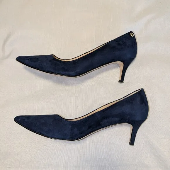 Blue Suede Kitten Heels by Neiman Marcus Size 8.5
