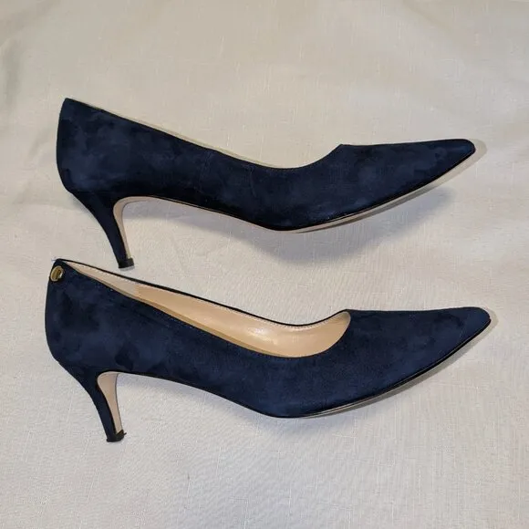 Blue Suede Kitten Heels by Neiman Marcus Size 8.5