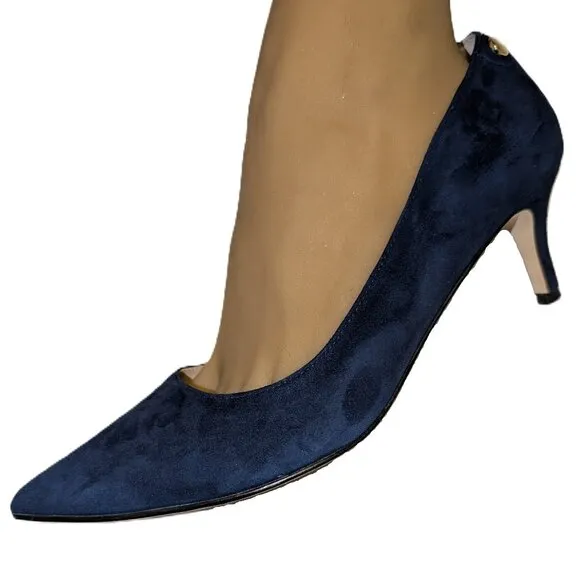 Blue Suede Kitten Heels by Neiman Marcus Size 8.5