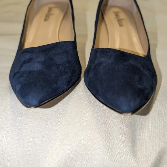 Blue Suede Kitten Heels by Neiman Marcus Size 8.5