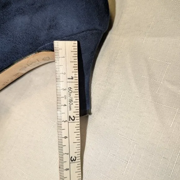 Blue Suede Kitten Heels by Neiman Marcus Size 8.5