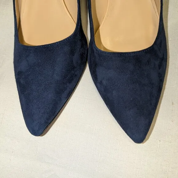 Blue Suede Kitten Heels by Neiman Marcus Size 8.5