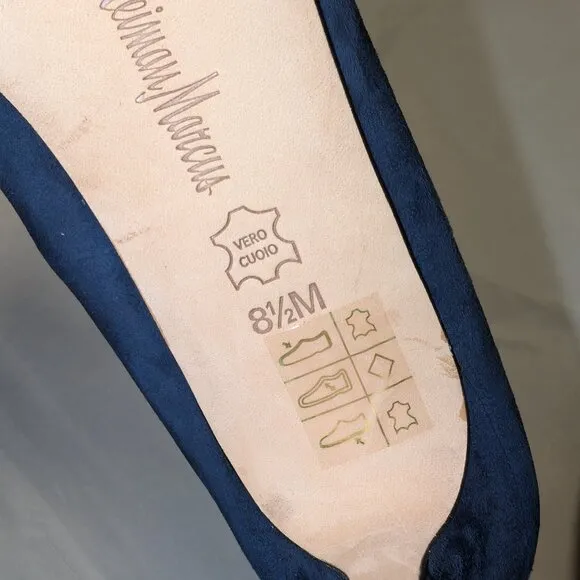 Blue Suede Kitten Heels by Neiman Marcus Size 8.5