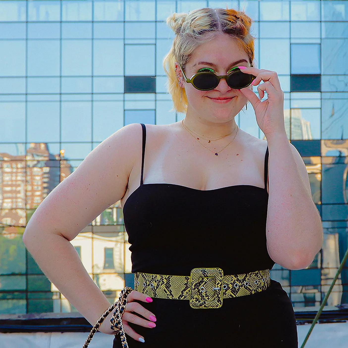 Body Positive Colorful Snakeskin Belt