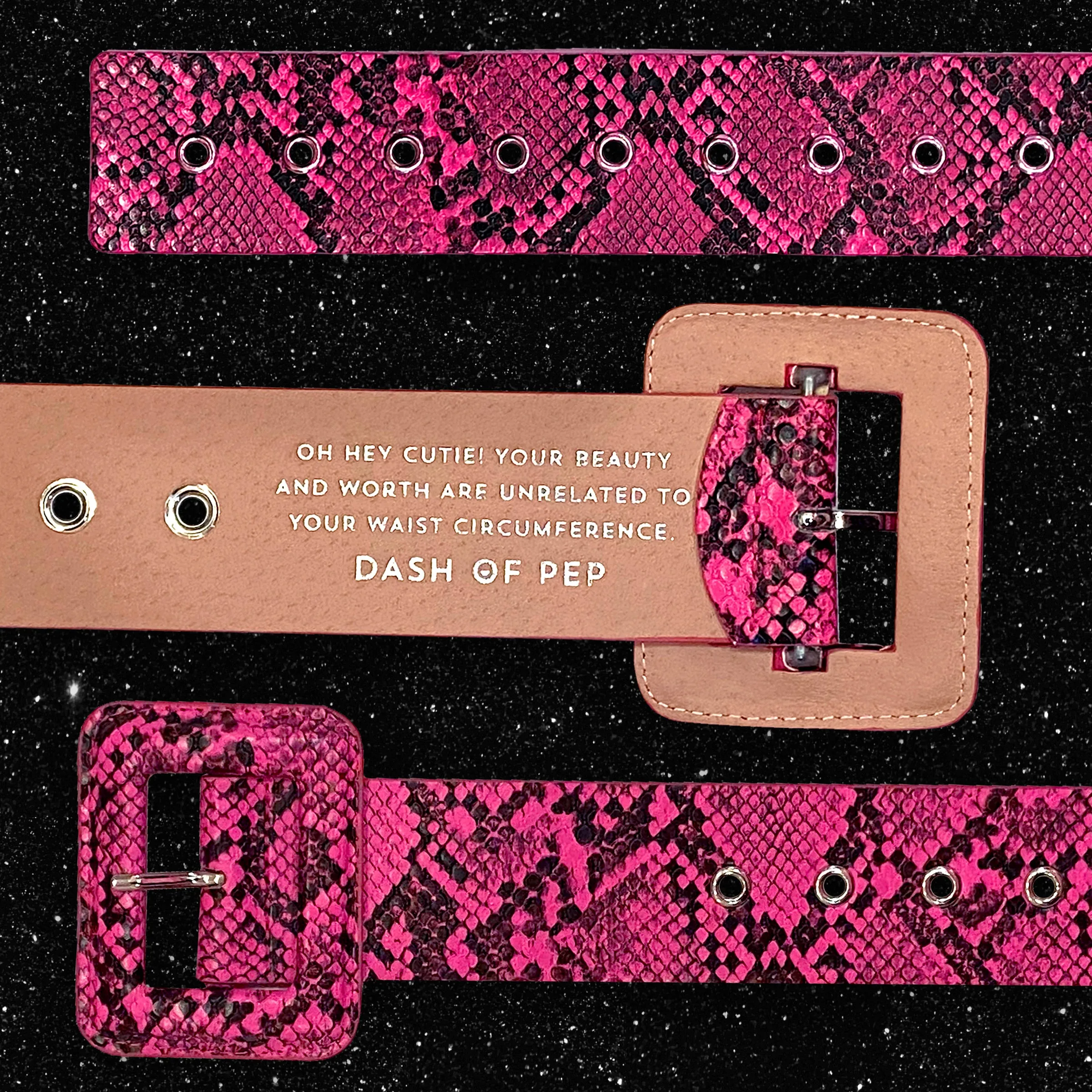 Body Positive Colorful Snakeskin Belt