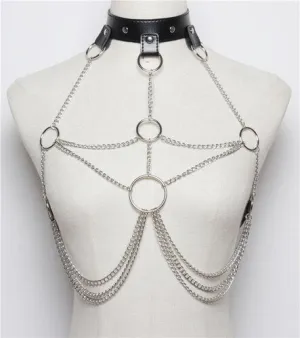 Bondage Harness chain bra