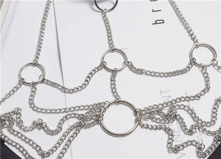 Bondage Harness chain bra