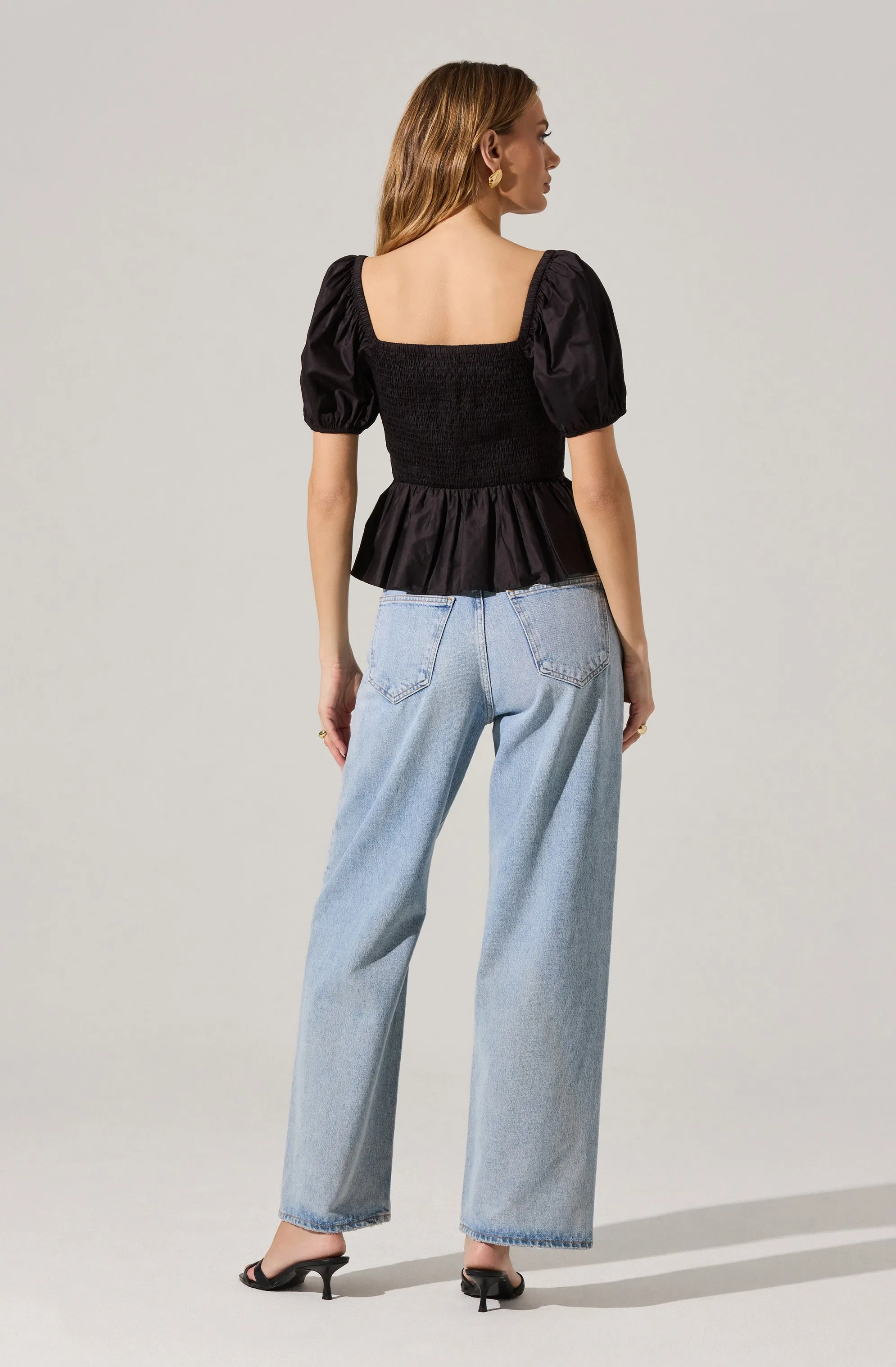 Bow Front Peplum Top