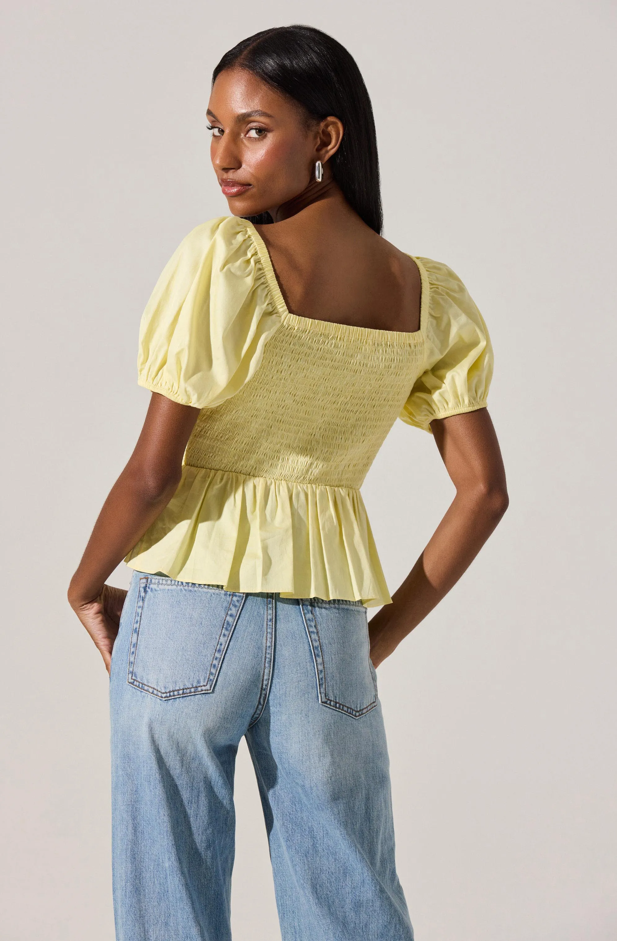 Bow Front Peplum Top
