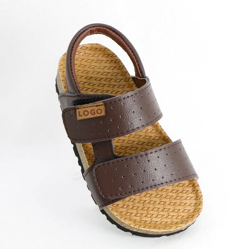 Boys Summer PU Leather EVA Outsole Corks Casual Sandals - Yellow, Brown, Black