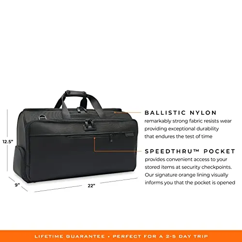 Briggs & Riley, Black, 22 Inch Garment Duffle Bag