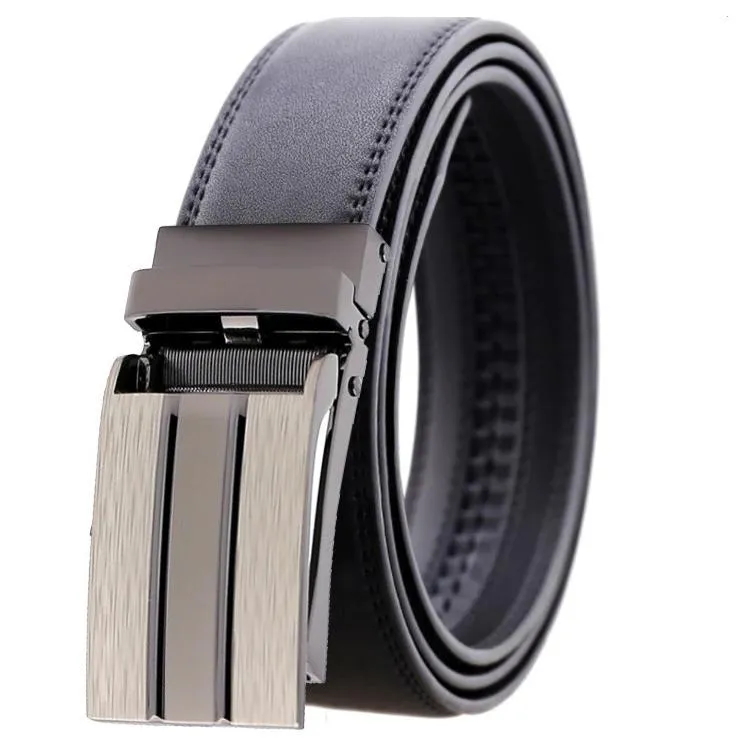 Brown Belt Silver Brown Buckle Mens Adjustable Ratchet Slide Buckle Belt - Genuine Leather Automatic