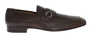 Brown Leather Formal Loafers Shoes