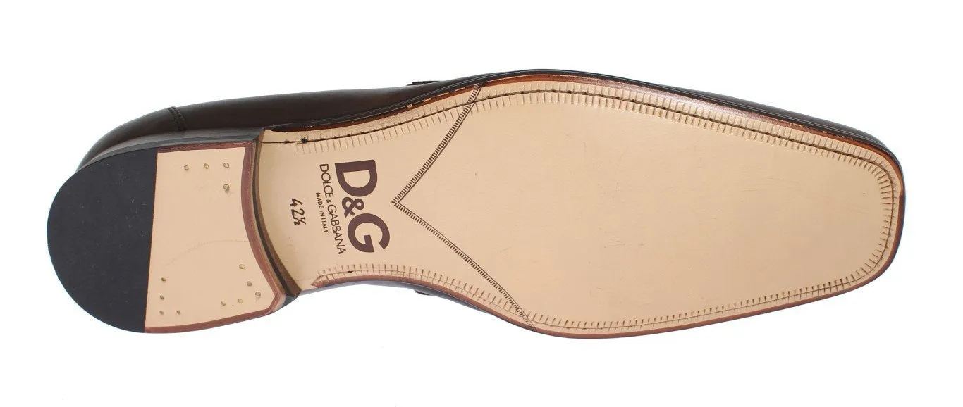 Brown Leather Formal Loafers Shoes
