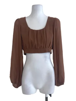 Brown Long Sleeve Blouse